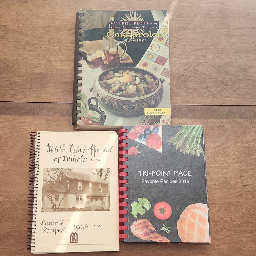 Cookbooks (3) with Colorful Cover